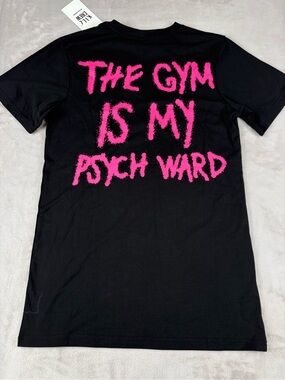 Kill Crew Black T‑Shirt with Hot Pink 'The Gym Is My Psych Ward' Graphic